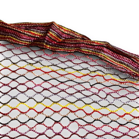 Festive Colorful "Silk Feel" Polyester Mesh Scarf Fringe EUC Decorative Boho - Picture 7 of 10